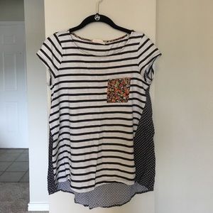 Anthropologie Multi-Patterned Pocket Tee